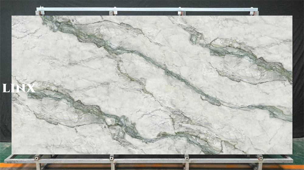 LXG322 Wander Blue Sintered Stone Feature Linx Surfaces