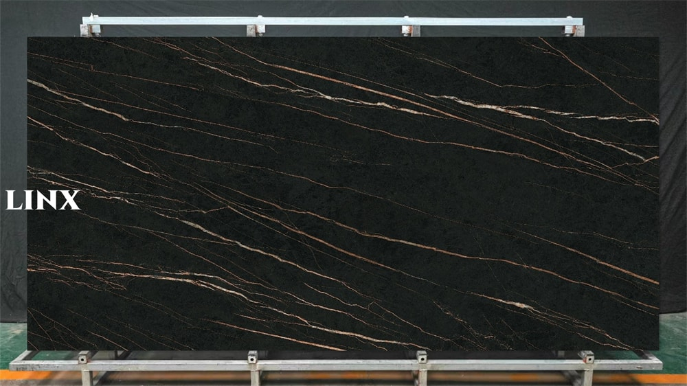 LXG71 Sharon Black Sintered Stone Feature Linx Surfaces