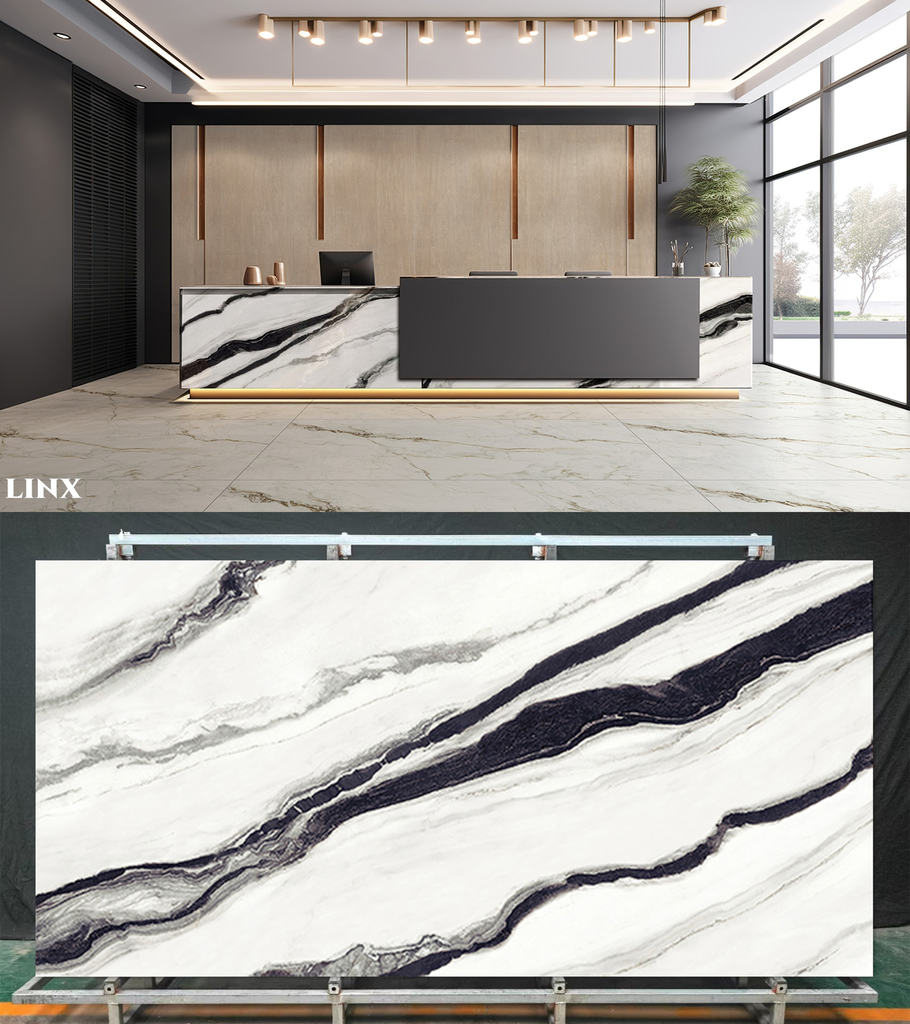 LXG98 Panda Sintered Stone Linx Surfaces