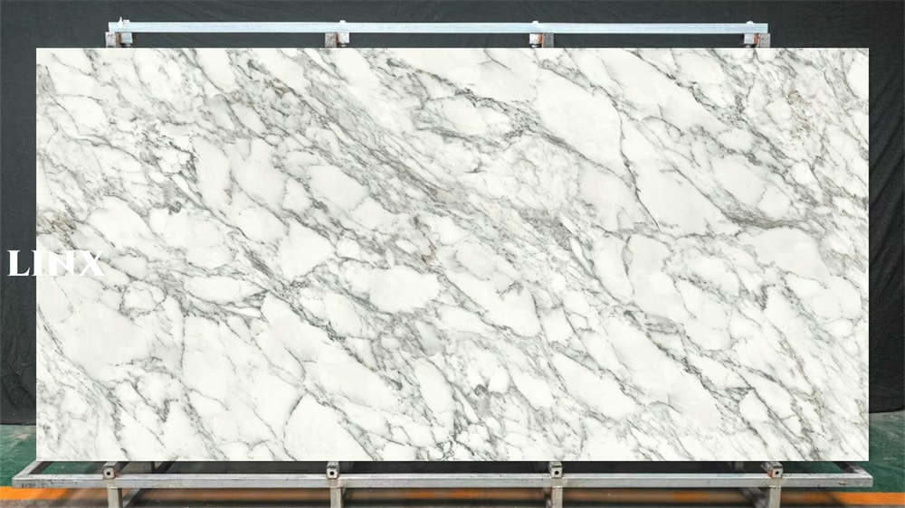 LXN93 Italy Arabescato Sintered Stone Feature Linx Surfaces
