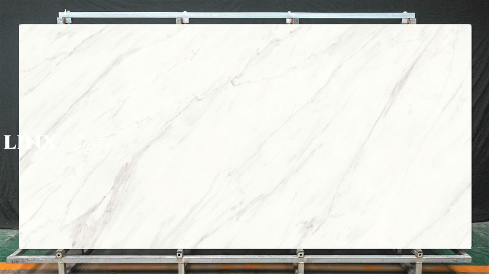 LXX69 Glacier White Sintered Stone Feature Linx Surfaces