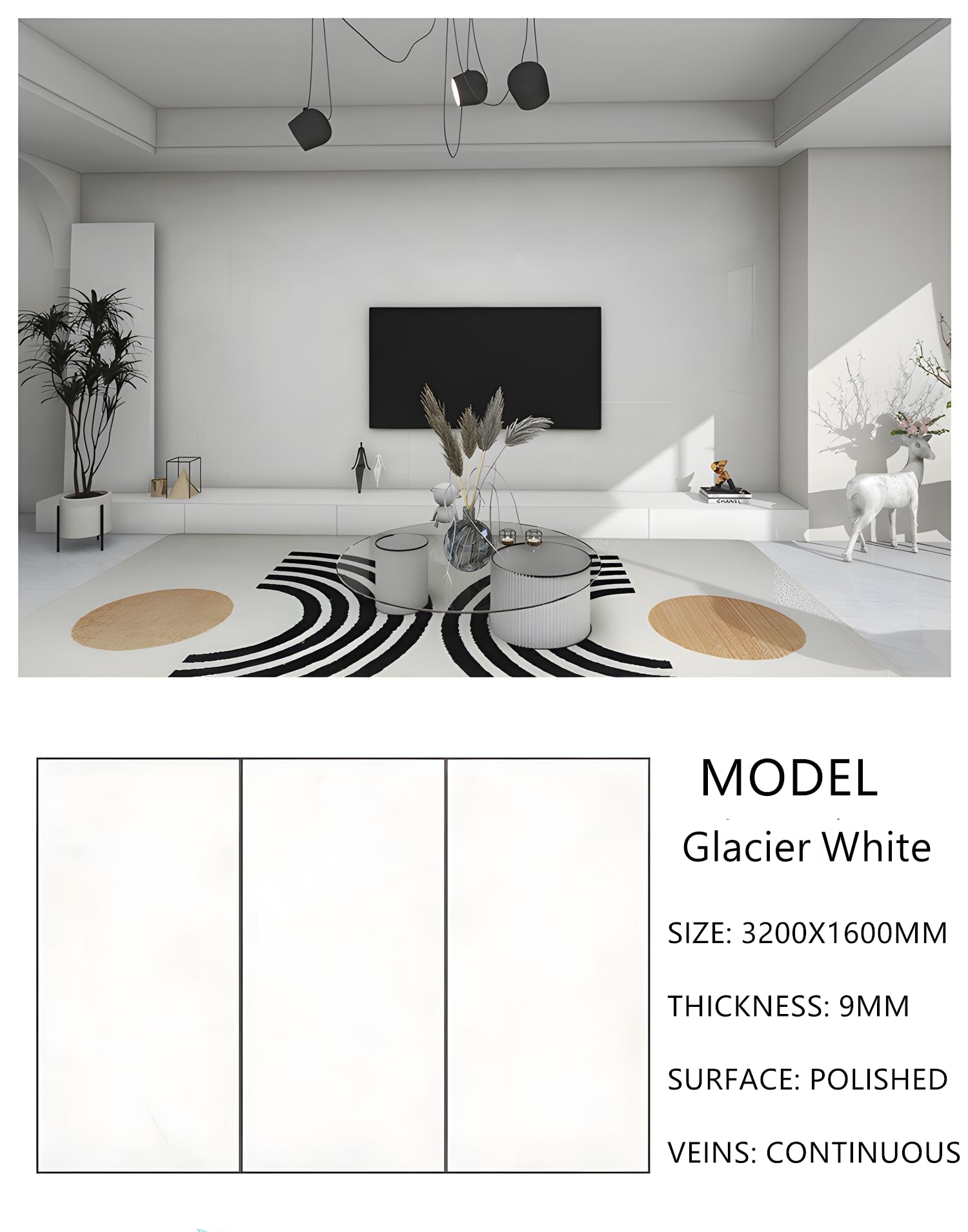 3. Sintered Stone Glacier White Jade