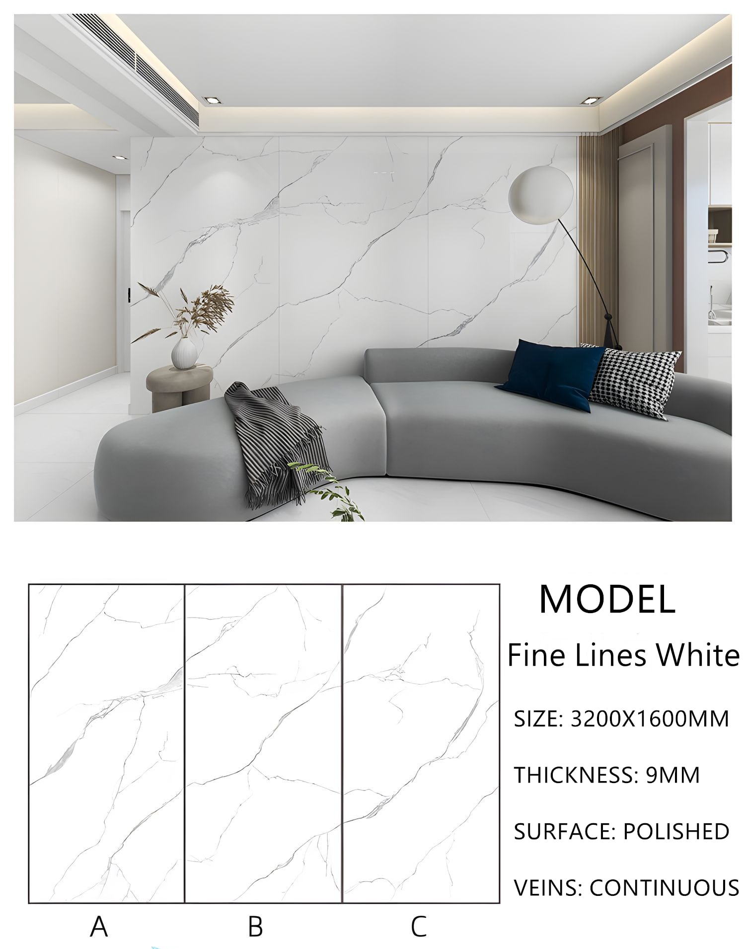 5. Sintered Stone Fine Lines White