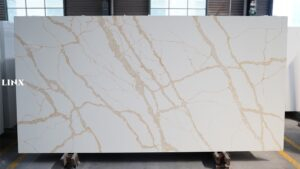 LX002 CALACATTA GOLD QUARTZ STONE FEATURE LINX SURFACES