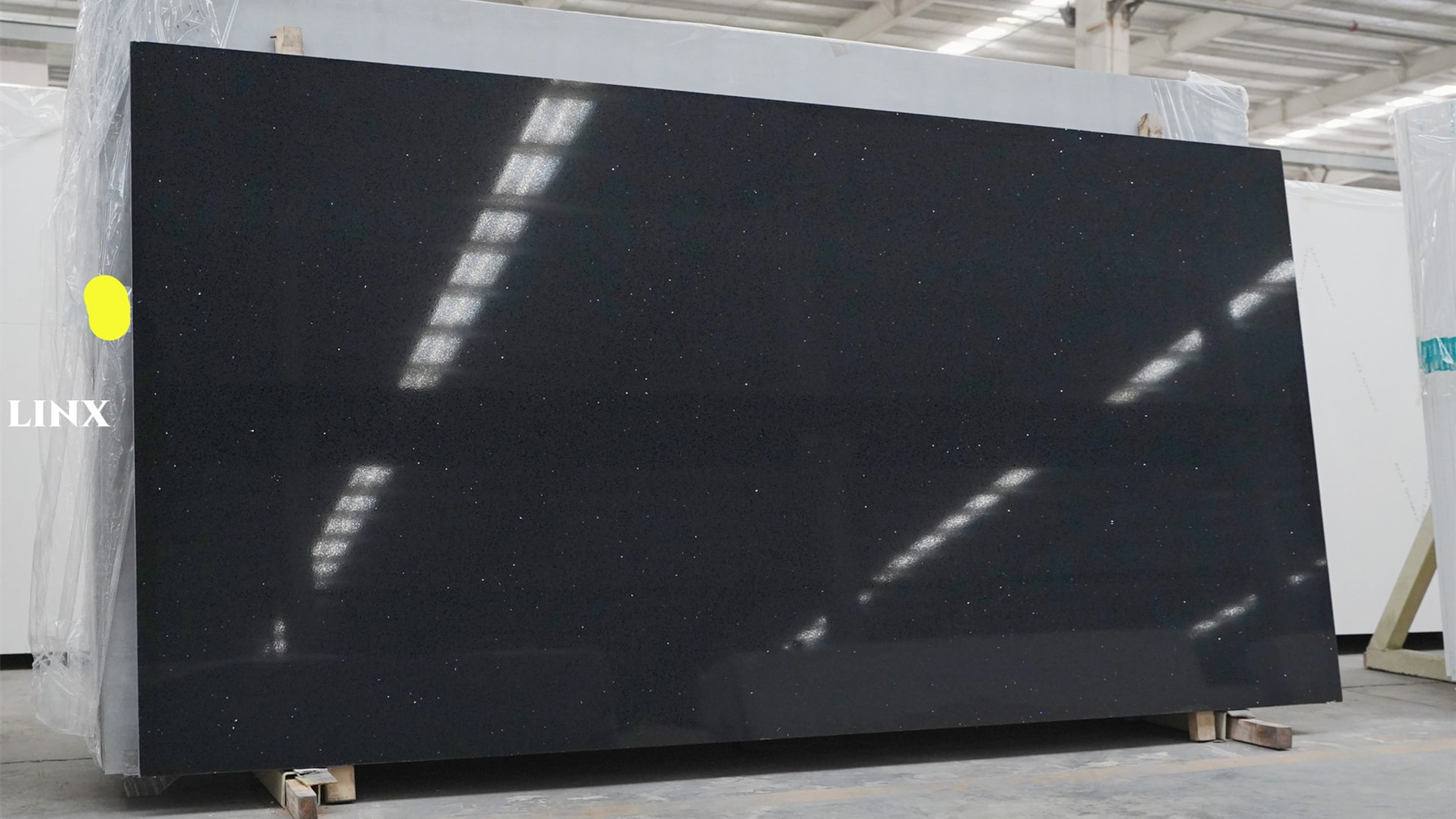 LX1201 SPARKLE BLACK QUARTZ STONE 1 LINX SURFACES