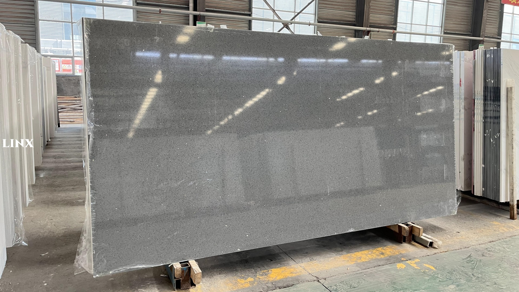 LX1209 SPARKLE GREY QUARTZ STONE 1 LINX SURFACES
