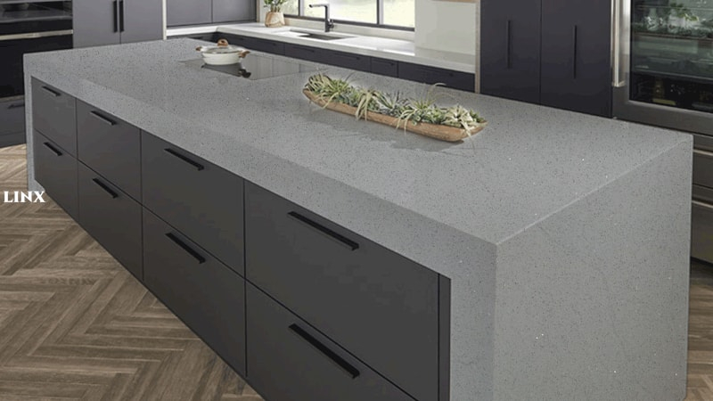 LX1209 SPARKLE GREY QUARTZ STONE COUNTERTOP LINX SURFACES
