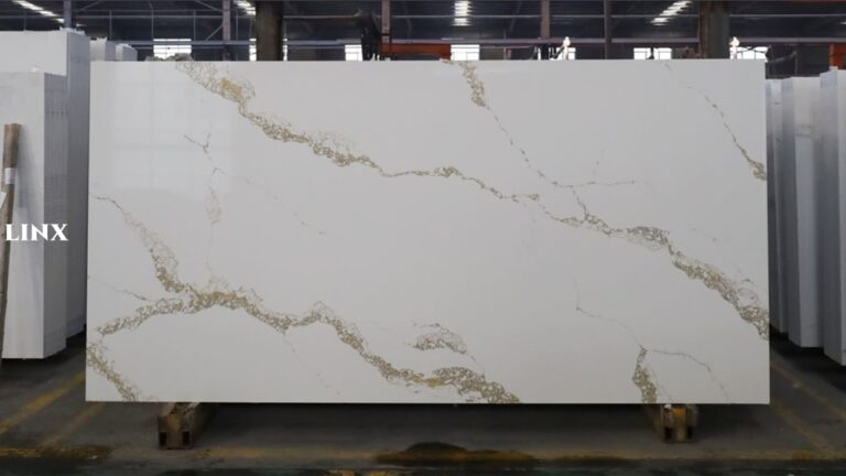 LX13016 CALACATTA GOLD QUARTZ STONE FEATURE LINX SURFACES