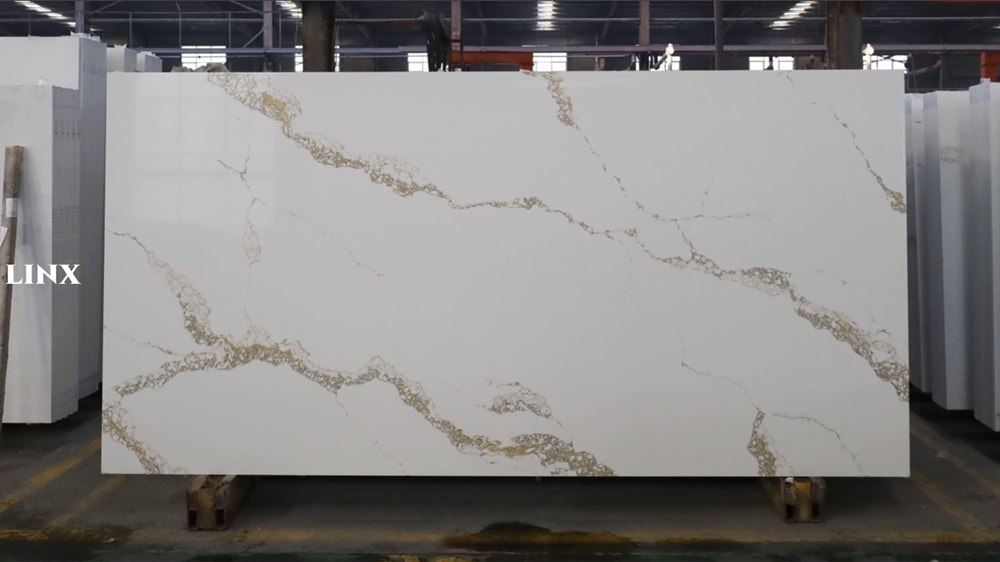 LX13016 CALACATTA GOLD QUARTZ STONE FEATURE LINX SURFACES