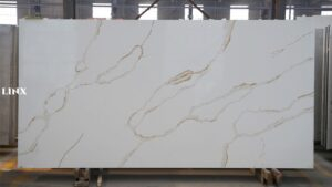 LX1311 CALACATTA GOLD QUARTZ STONE FEATURE LINX SURFACES