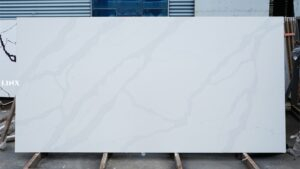 LX5104 CALACATTA WHITE QUARTZ STONE FEATURE LINX SURFACES