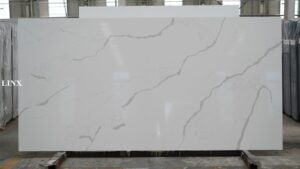 LX6016 Calacatta White Quartz Stone Feature Linx Surfaces