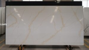 LX6117 CALACATTA GOLD QUARTZ STONE FEATURE LINX SURFACES