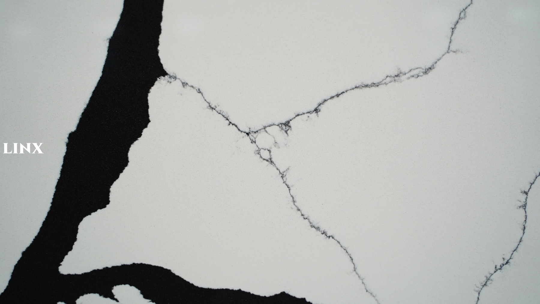 LX6676 CALACATTA BLACK VIEN QUARTZ STONE CLOSE UP 2 LINX SURFACES