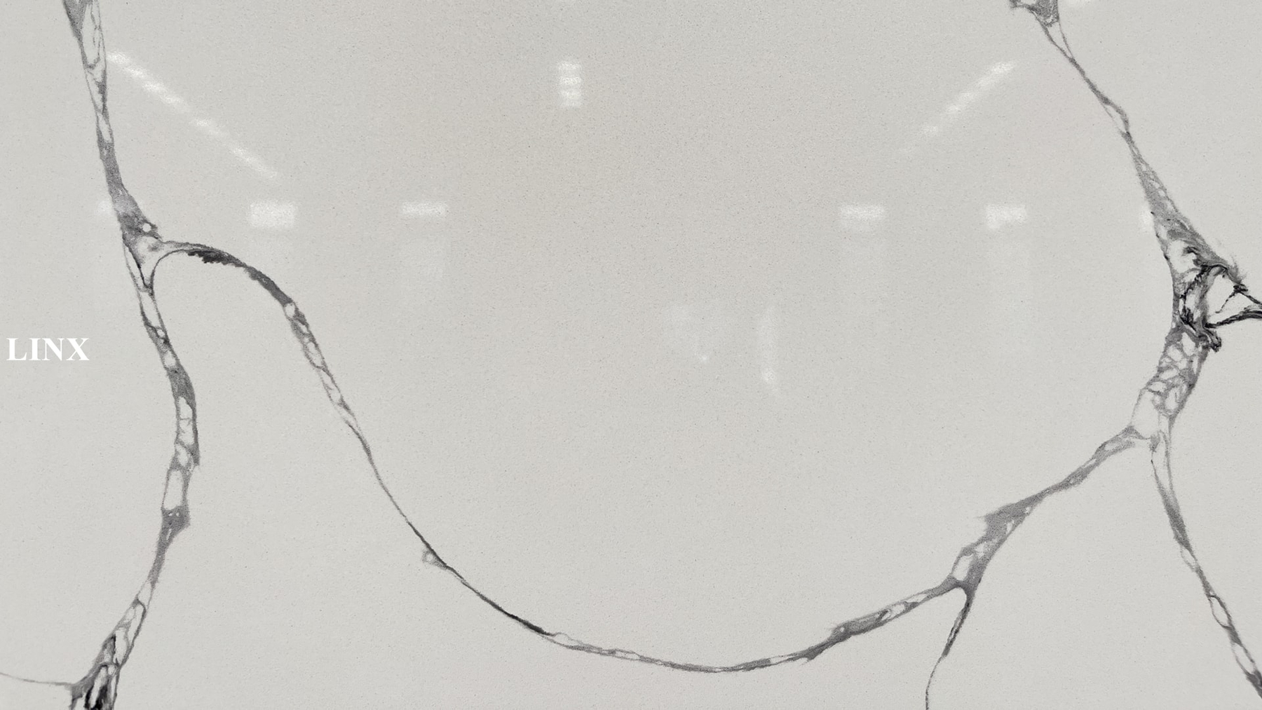LX6729 Calacatta White Quartz Stone Close Up(Pure White) Linx Surfaces