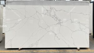 LX6729 Calacatta White Quartz Stone Feature Linx Surfaces