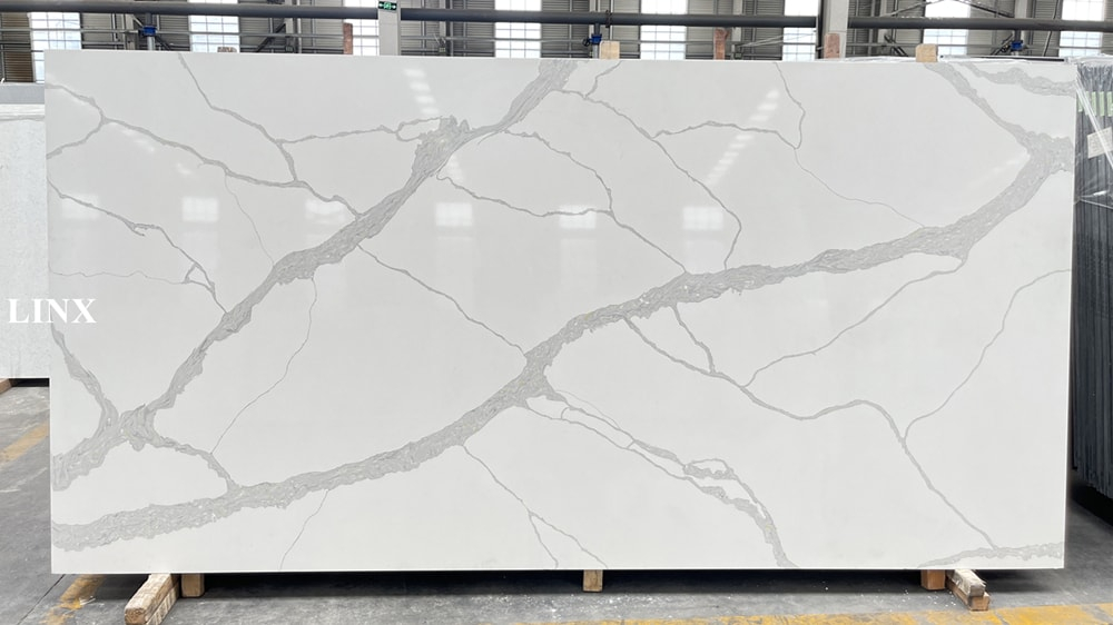 LX6754 Calacatta White Quartz Stone Feature Linx Surfaces