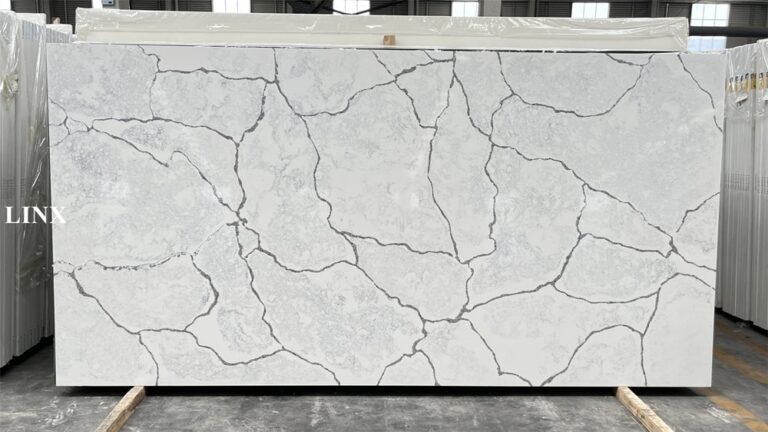 LX6780 Calacatta White Quartz Stone Feature Linx Surfaces