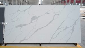 LX6806 CALACATTA WHITE QUARTZ STONE FEATURE LINX SURFACES