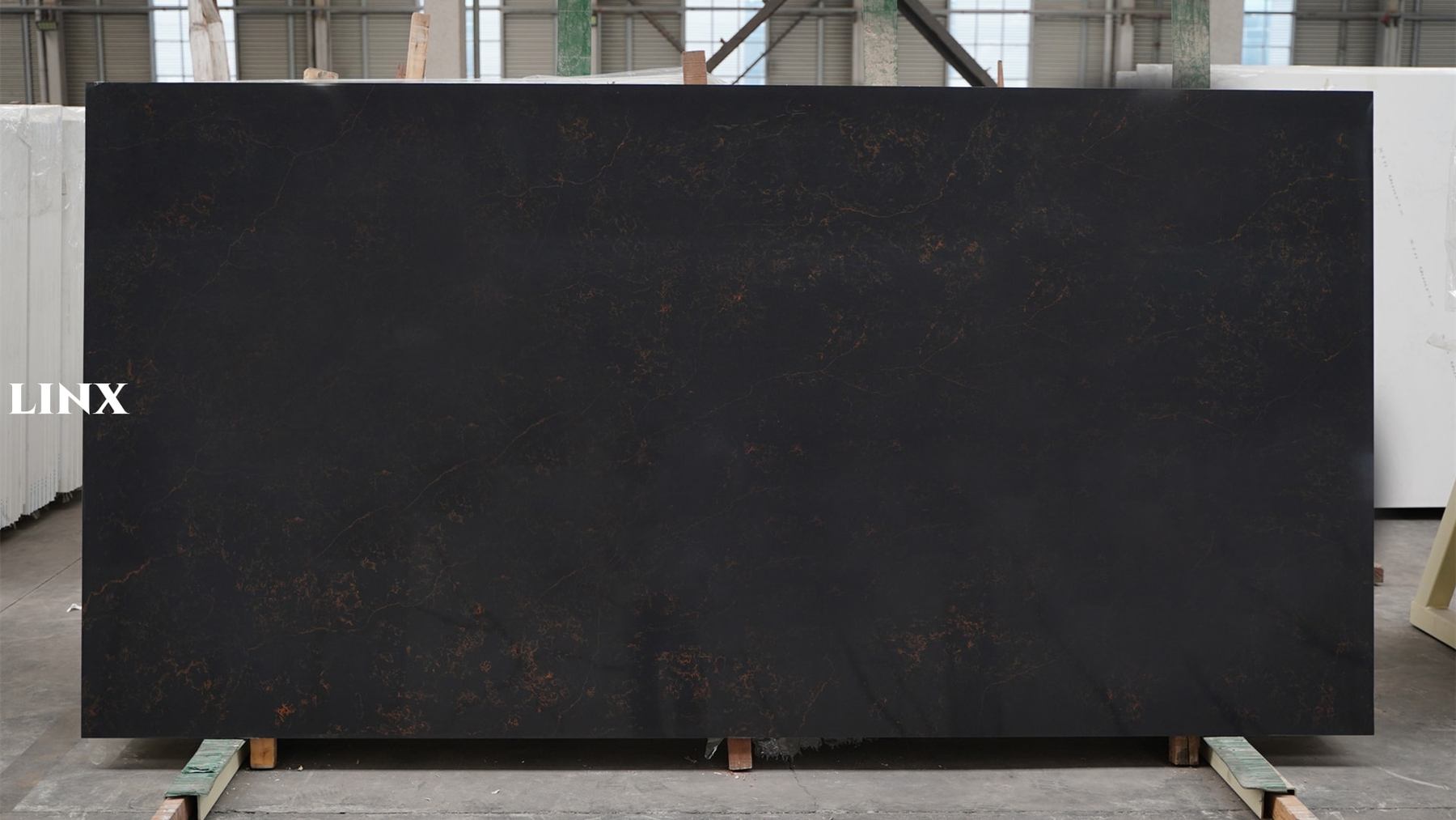 LX6814 CARRARA BLACK QUARTZ STONE LINX SURFACES