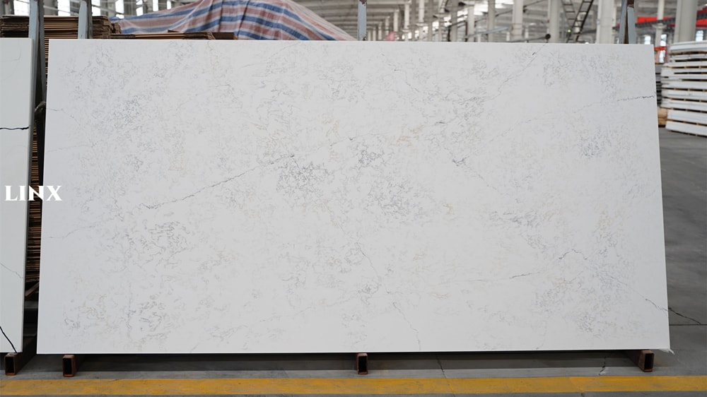 LX6815 CARRARA WHITE QUARTZ STONE FEATURE LINX SURFACES