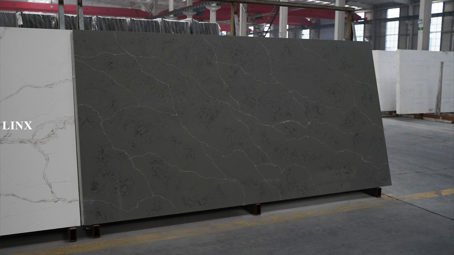 LX6845 Calacatta Grey Quartz Stone 1 Linx Surfaces