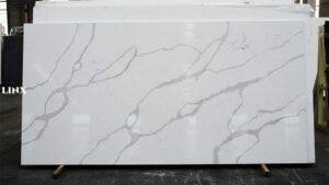 LX6867 CALACATTA WHITE QUARTZ STONE FEATURE LINX SURFACES