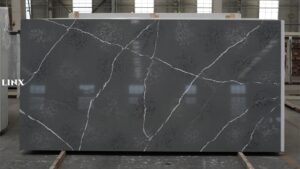 LX6871 CALACATTA GREY QUARTZ STONE FEATURE LINX SURFACES