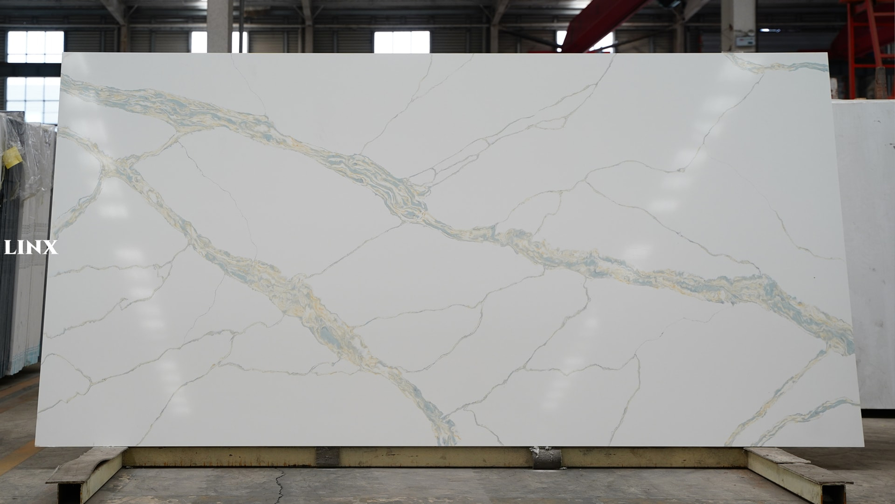 LX9015 CALACATTA WHITE QUARTZ STONE LINX SURFACES