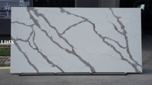 LX9020 CALACATTA QUARTZ STONE FEATURE LINX SURFACES