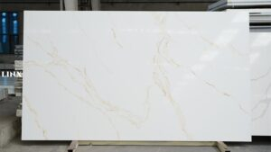 LX9026 CALACATTA GOLD QUARTZ STONE FEATURE LINX SURFACES