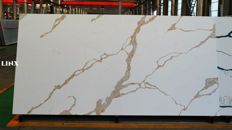 LX9040 CALACATTA GOLD QUARTZ STONE FEATURE LINX SURFACES