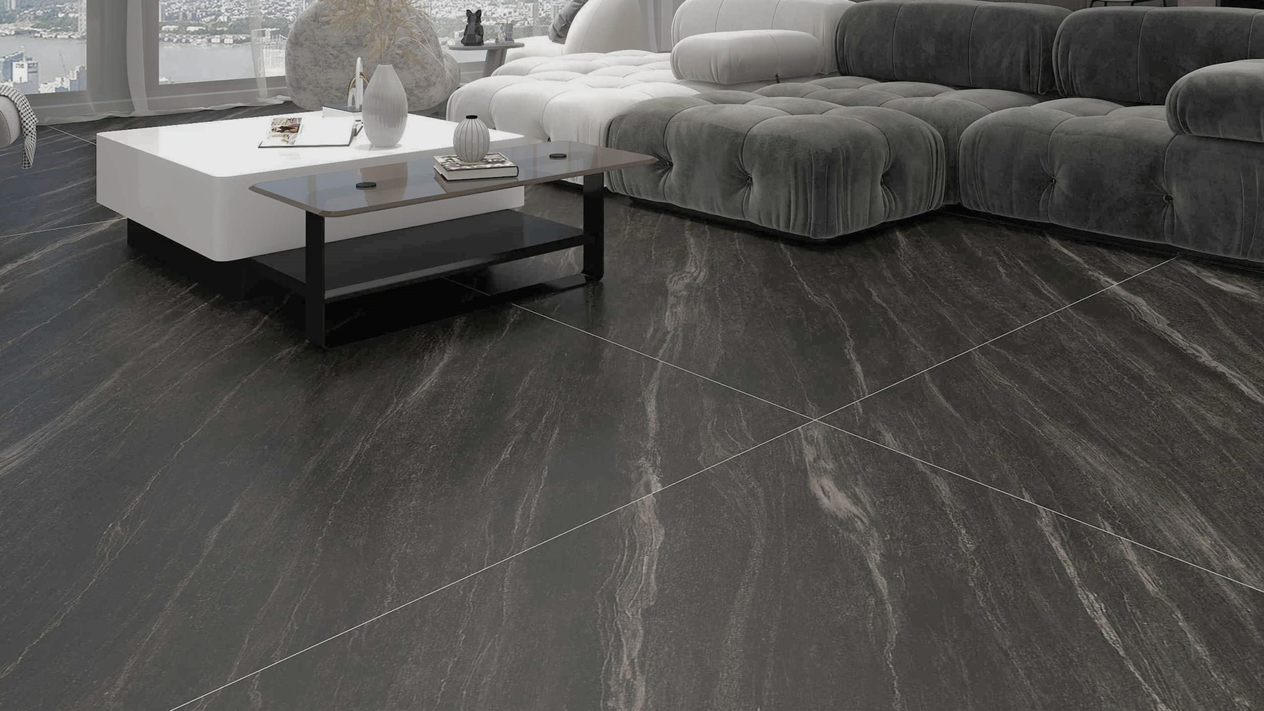 LXB246 Ausdark Grey Effect Sintered Stone Linx Surfaces