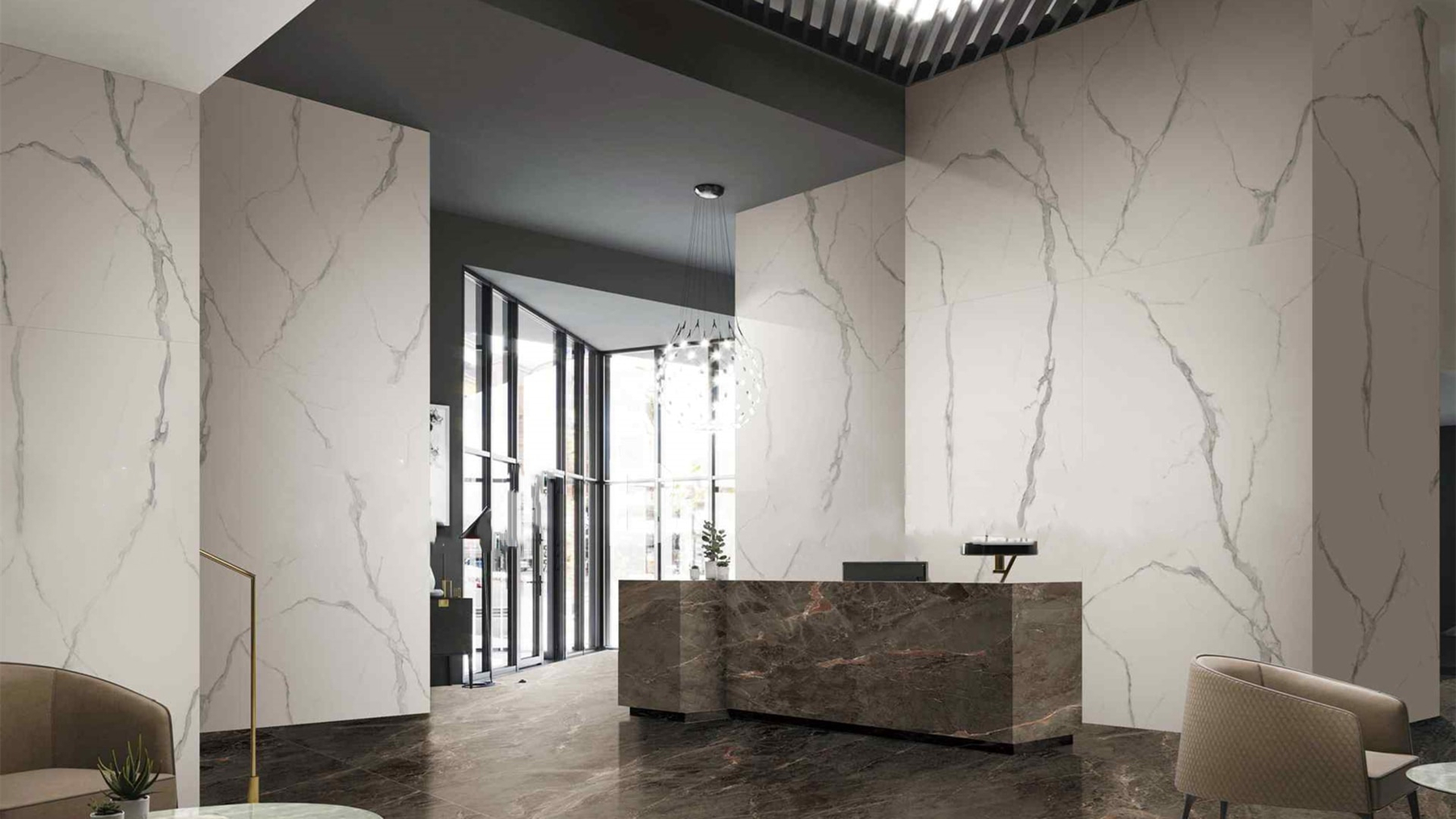 LXG210 Classic Calacatta Effect Sintered Stone Linx Surfaces