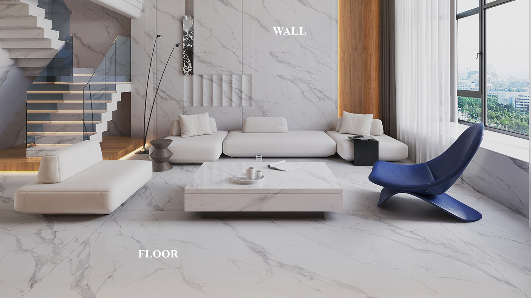 LXG55 Waterfall Effect Sintered Stone Linx Surfaces