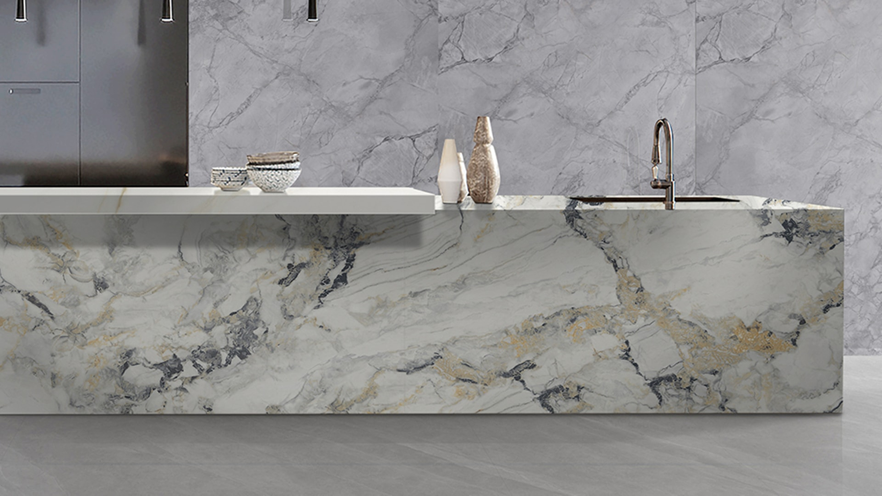 LXG60 Arctic Ocean Effect Sintered Stone Linx Surfaces