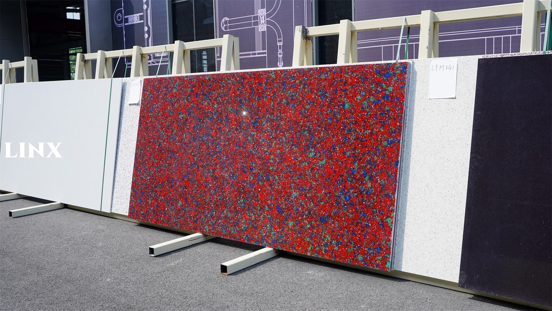 LXM9003 RED BLOSSOM JADE STONE FOR COUNTERTOPS 2 LINX SURFACES