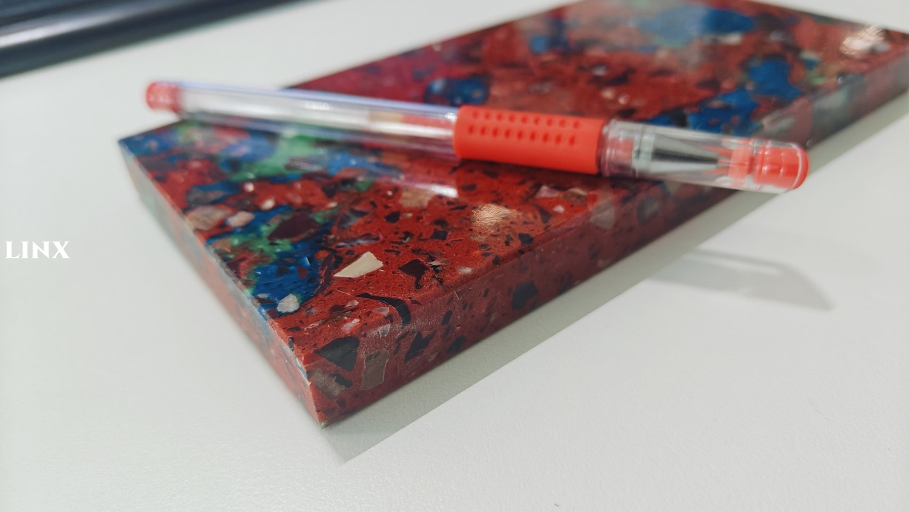 LXM9003 RED BLOSSOM JADE STONE SAMPLE- LINX SURFACES