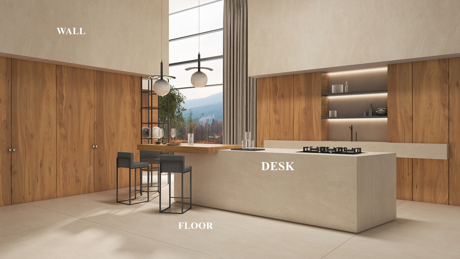 LXX112 Limestone Effect Sintered Stone Linx Surfaces