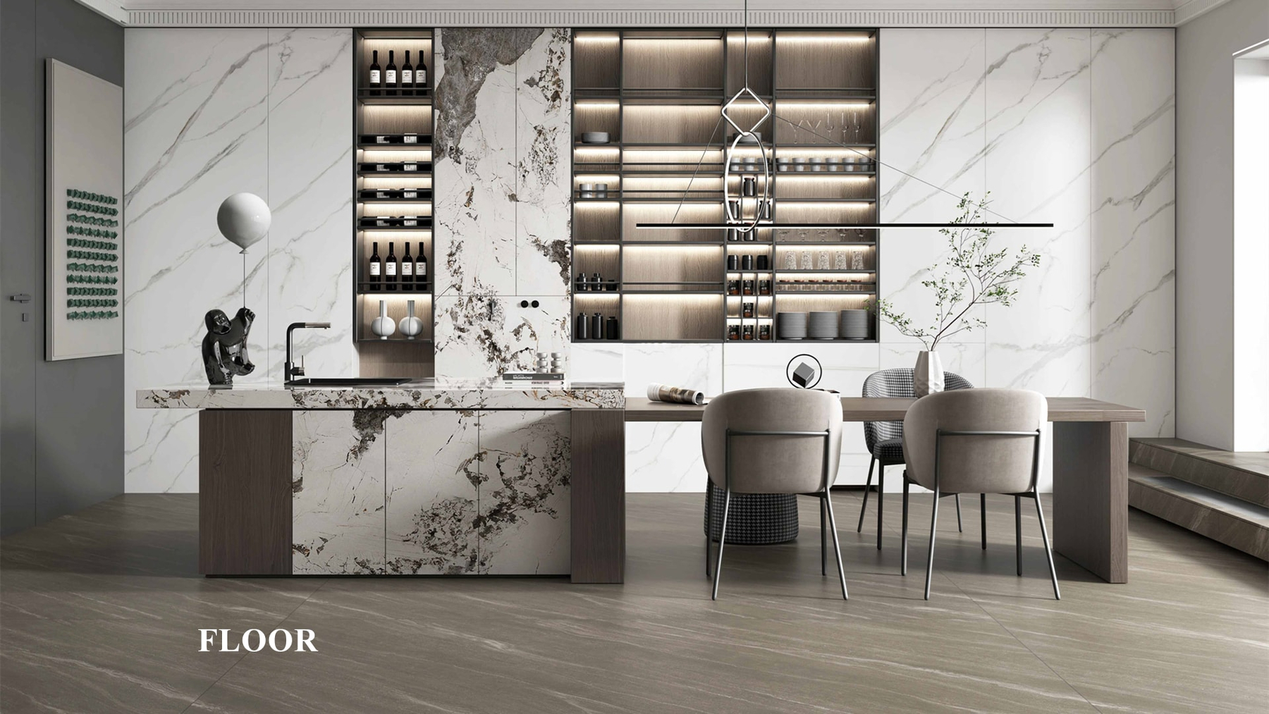 LXX246 Auslight Grey Effect Sintered Stone Linx Surfaces