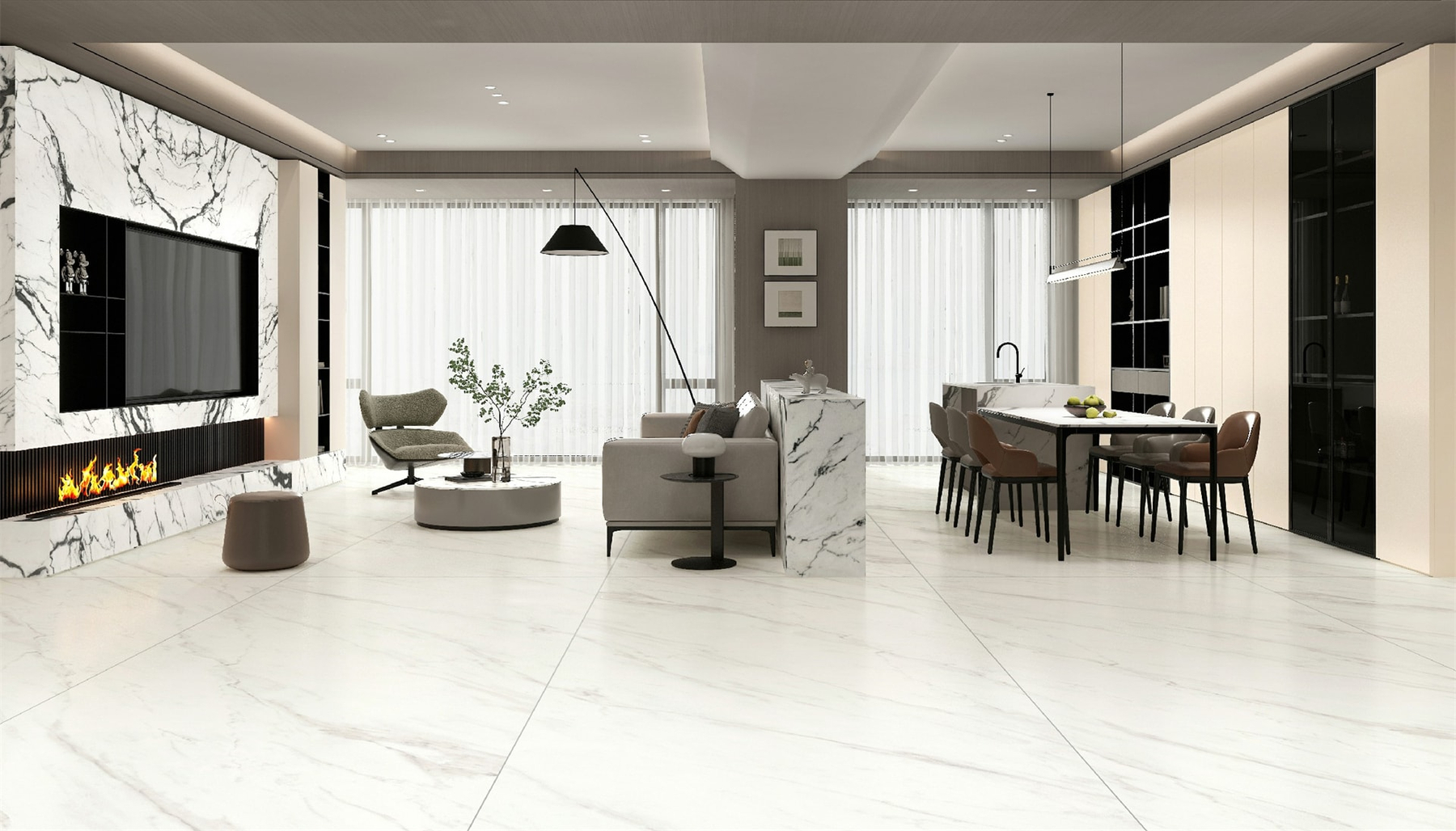 LXX69 Glacier White Effect Sintered Stone Linx Surfaces