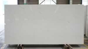 LX052 CALACATTA WHITE QUARTZ STONE FEATURE LINX SURFACES