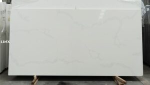 LX1007 CALACATTA WHITE QUARTZ STONE FEATURE LINX SURFACES