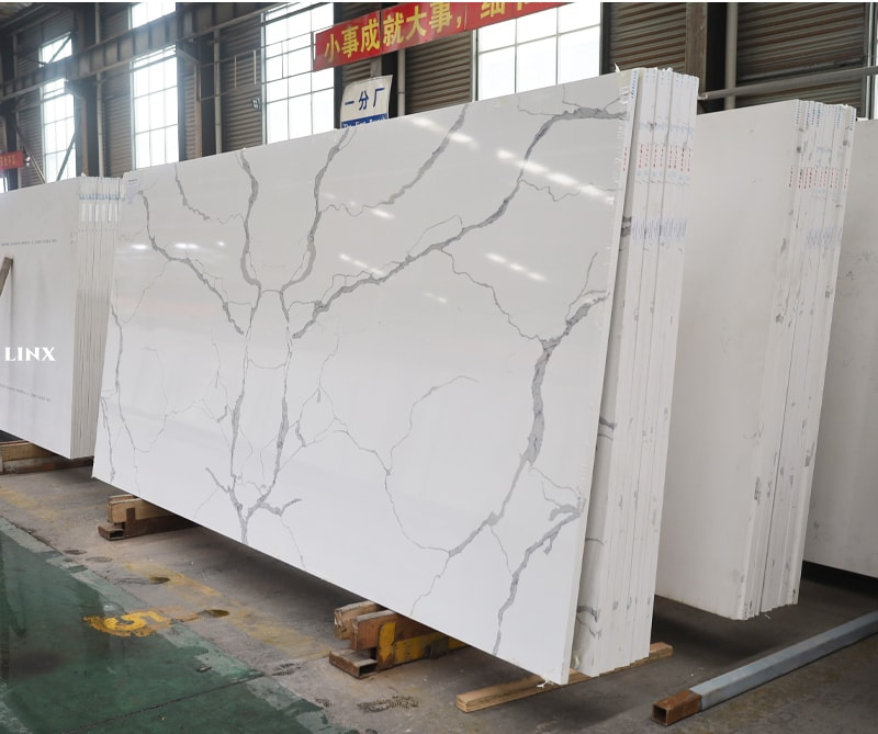 LX1012 CALACATTA WHITE QUARTZ STONE 2 LINX SURFACES