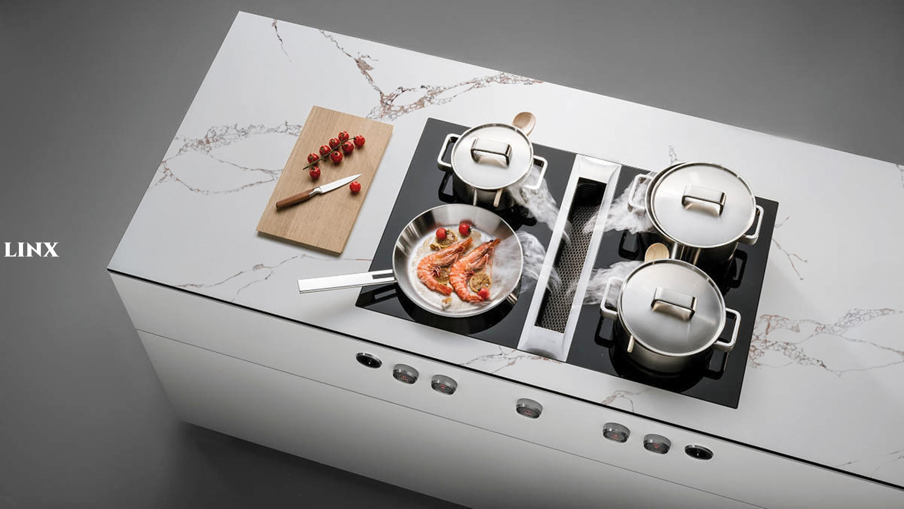 LX1127 CALACATTA WHITE QUARTZ STONE COUNTETOP LINX SURFACES