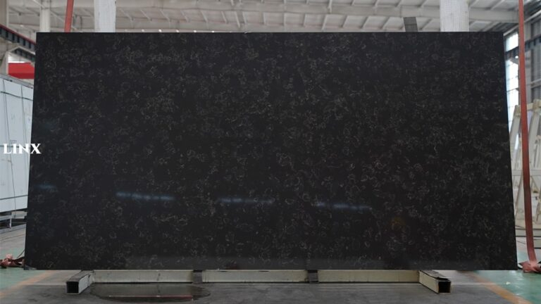 LX3205 CARRARA BLACK QUARTZ STONE FEATURE LINX SURFACES