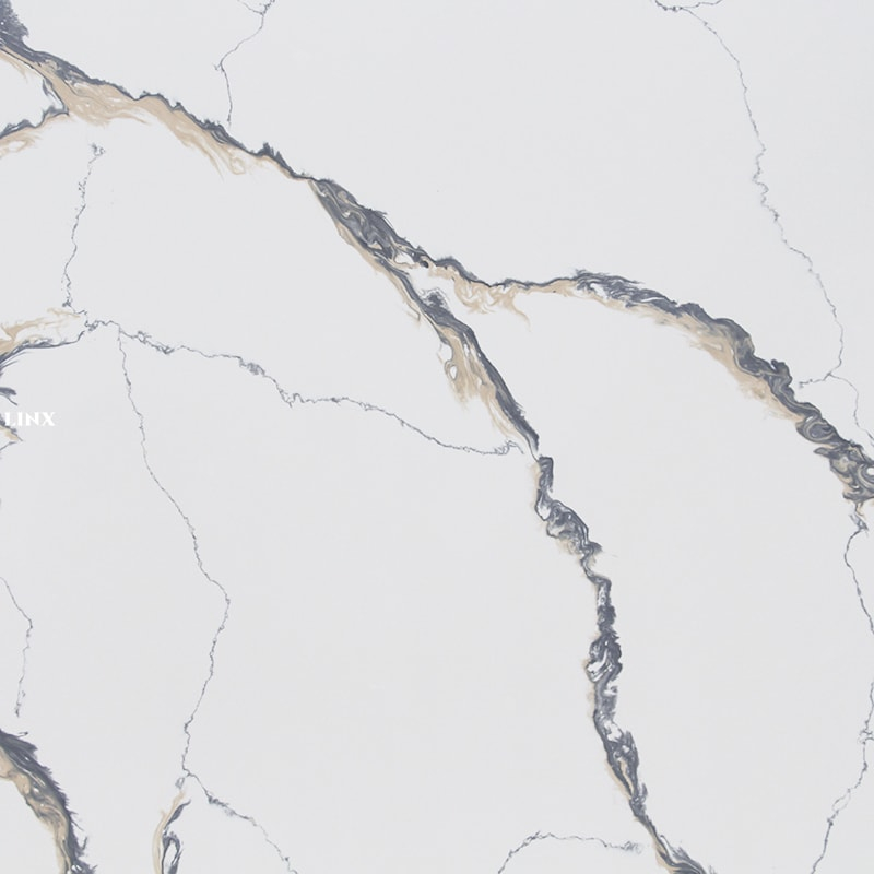 LX4023 CALACATTA GOLD QUARTZ STONE 14 LINX SURFACES