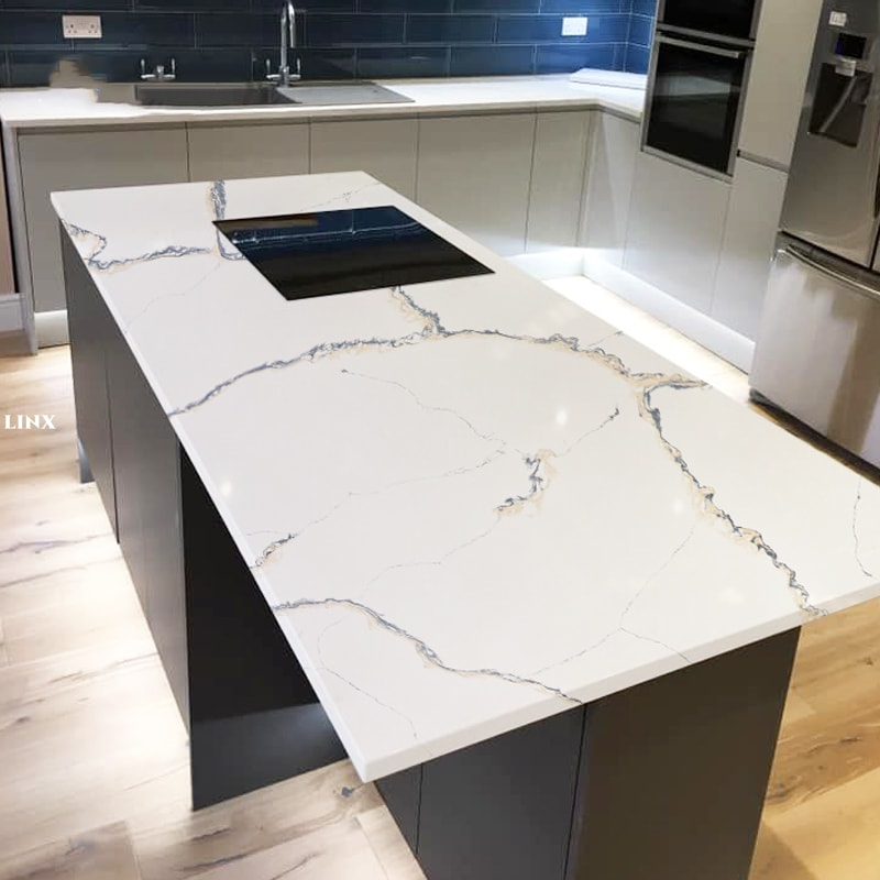 LX4023 CALACATTA GOLD QUARTZ STONE COUNTERTOP 3 LINX SURFACES
