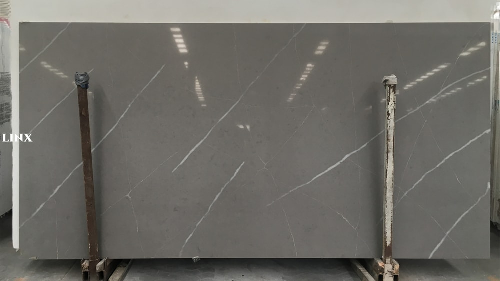 LX4048 CALACATTA GREY QUARTZ STONE FEATURE LINX SURFACES