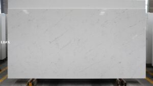 LX4536 CALACATTA WHITE QUARTZ STONE FEATURE LINX SURFACES